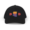 Arizona Dad Snapback Trucker Hat — State Flag Outline with 'DAD' Retro Sunburst Design